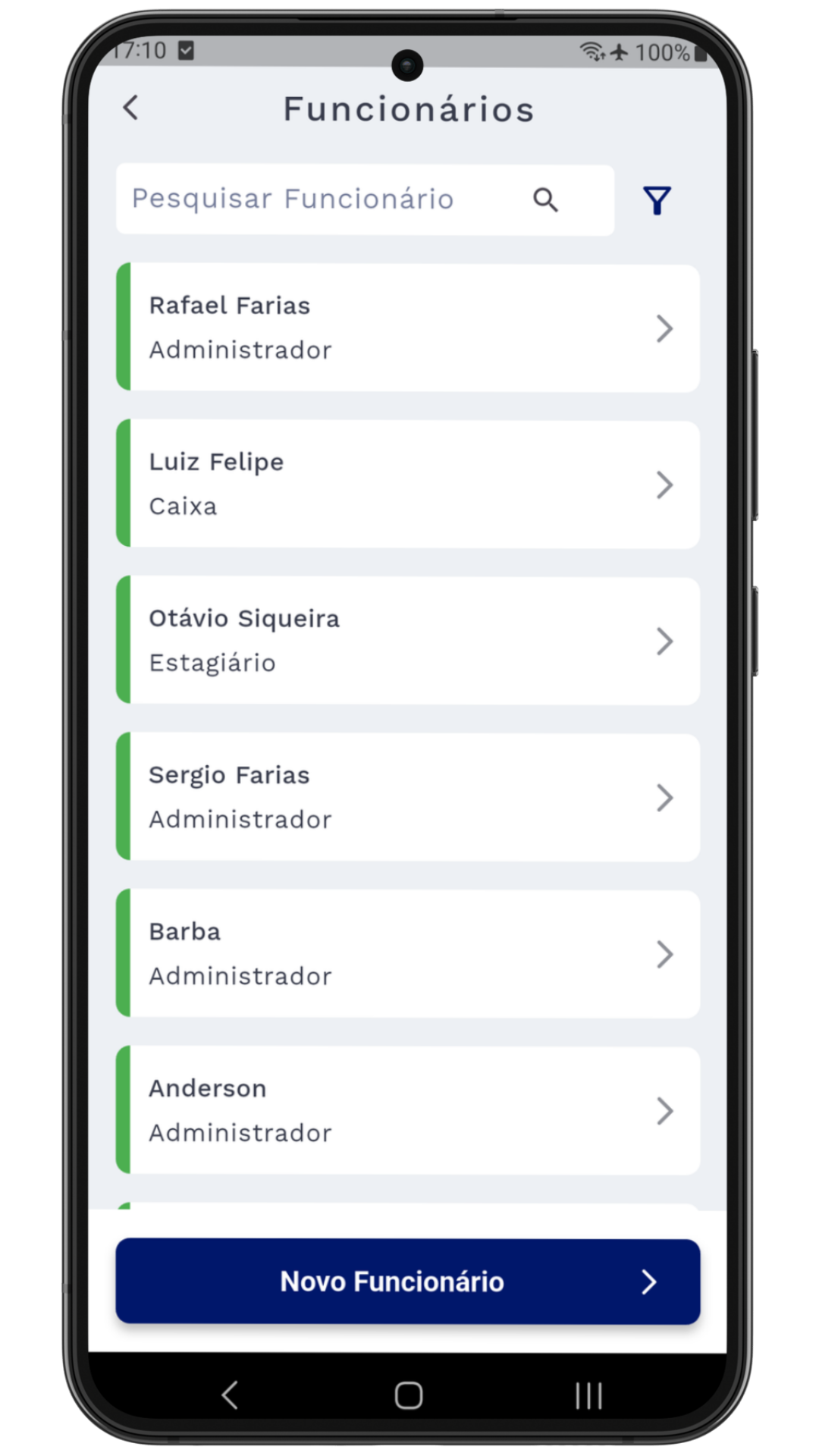 Preview do app RAF Systems para Lanchonete