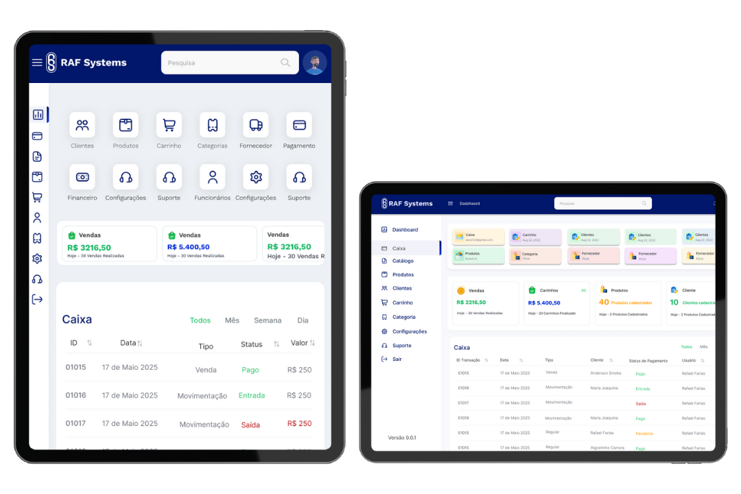 Sistema de PDV Tablet — RAF Systems